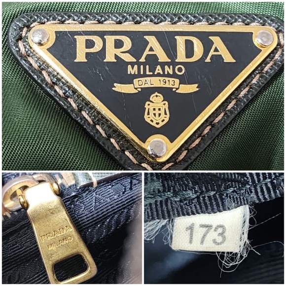 Authentic Prada Saffiano-Trimmed Tessuto Tote Bag Green - Picture 4 of 15